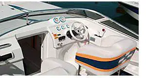 Cockpit Driving Area of A Boat