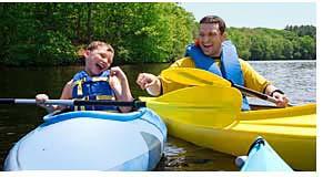 Father & Son in Kayaks