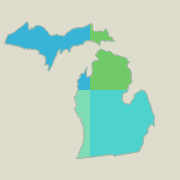 Michigan locator map - boat rentals.